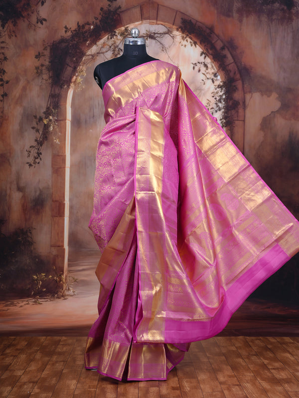 Pink Pure Kanchipuram Silk Saree