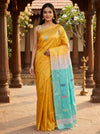 Mustard Yellow and Turquoise Banana Silk Sarees