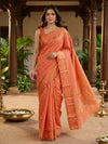 Orange and Gold Semi Tussar Saree