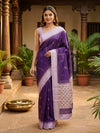Purple and Lavender Dola Silk Saree