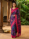 Purple and Pink Dola Silk Saree