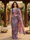 Purple and Lavender Floral Designer Printed Saree