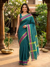 Teal and Magenta Chettinad Cotton Saree