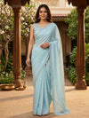 Sky Blue and Silver Designer Georgette Saree