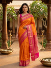 Orange and Pink Pure Kanchipuram Silk Saree