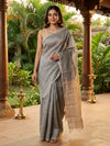 Grey and Beige Nagamam Cotton Saree