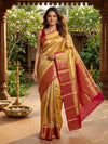 Gold and Pink Pure Kanchipuram Silk Saree