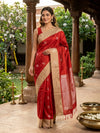 Red and Beige Kanchipuram Fancy Silk Saree