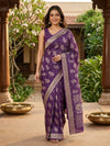 Purple and Gold Designer Zari Work Art Silk Saree