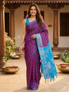 Purple and Blue Banana Silk Sarees