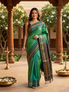 Green and Black Banana Silk Sarees