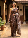 Brown Semi Tussar Saree