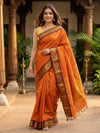 Orange and Maroon Chettinad Cotton Saree