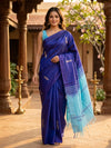 Royal Blue and Turquoise Banana Silk Sarees