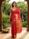 Pink and Gold Pure Kanchipuram Silk Saree