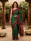 Green and Maroon Pure Kanchipuram Silk Saree
