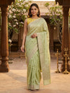 Pista Green and Yellow Designer Art Silk Saree
