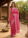 Pink and Cream Dola Silk Saree