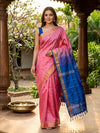 Pink and Blue Banana Silk Sarees