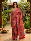 Red and Multicolour Dola Silk Saree