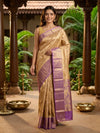 Gold and Lavender Pure Kanchipuram Silk Saree