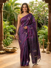 Purple and Teal Banana Silk Sarees