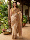 Beige and Tan Nagamam Cotton Saree