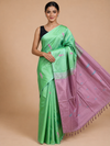 Green and Mauve Pink Banana Silk Sarees