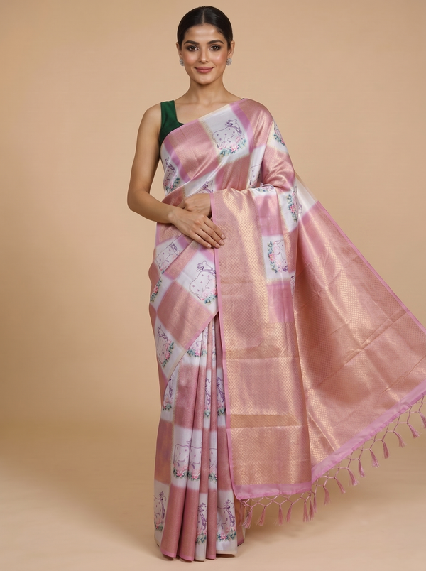 Blush Rose Semi Tussar Saree