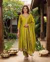 Olive Green with Zari Dupatta Ready Made Kurti Set