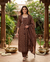 Brown with Dupatta Umberella Set