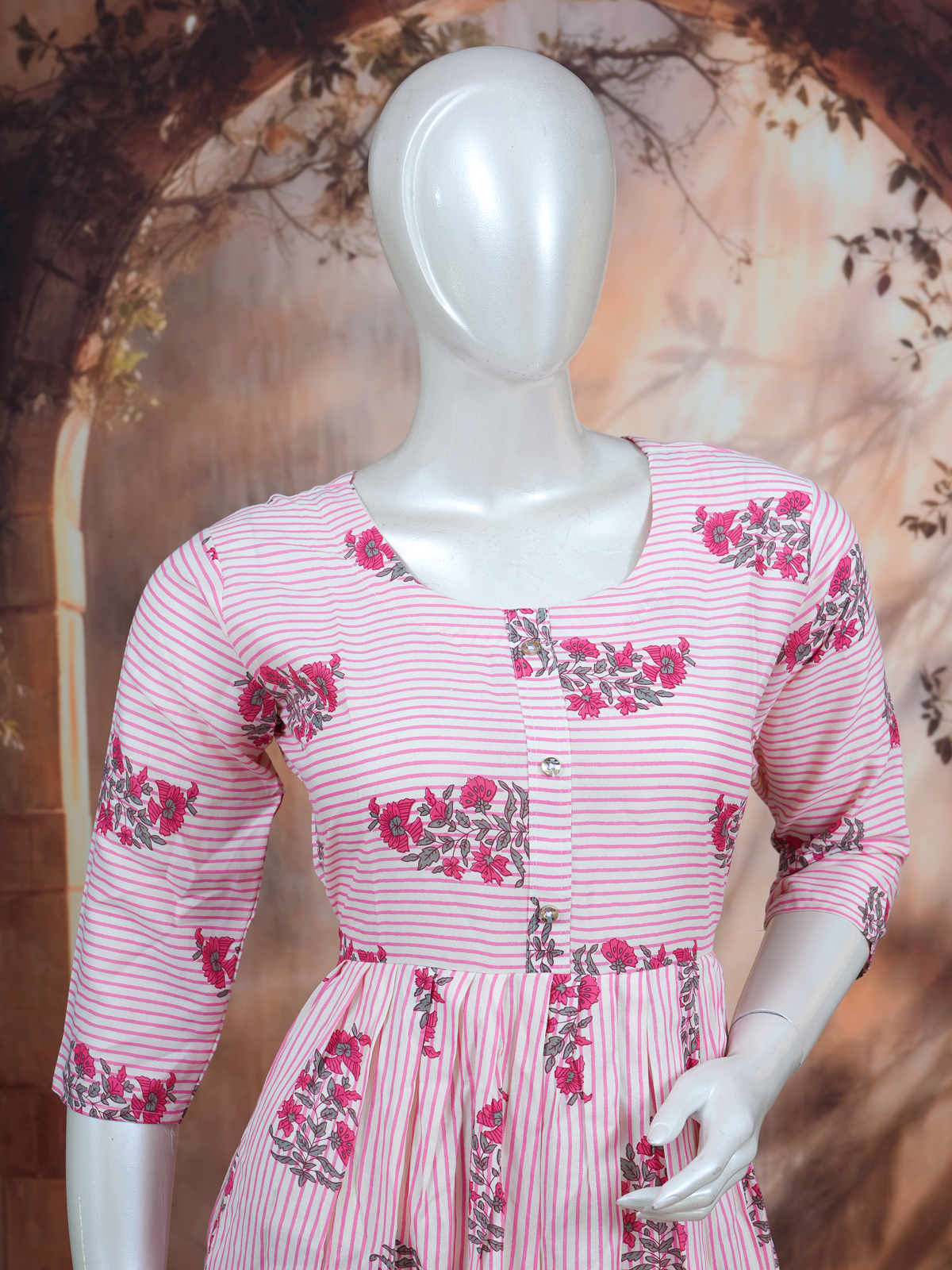 Pink Anarkali  Kurti Set