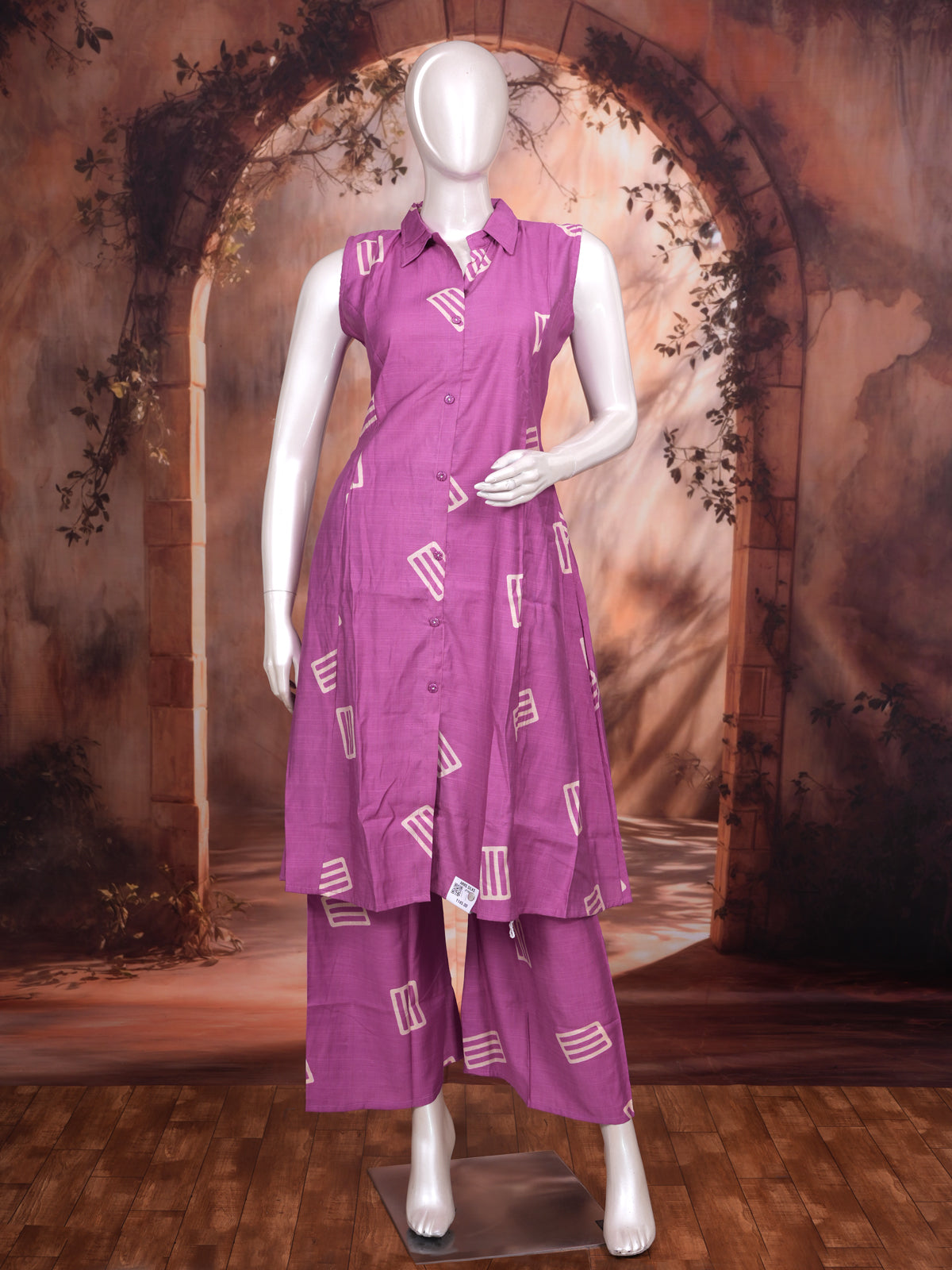 Mauve Purple Ready Made Kurti Set