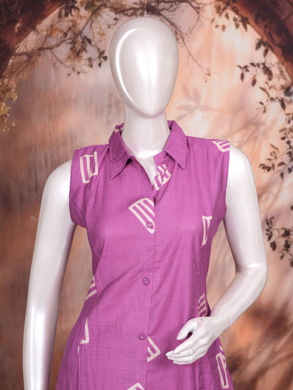 Mauve Purple Ready Made Kurti Set