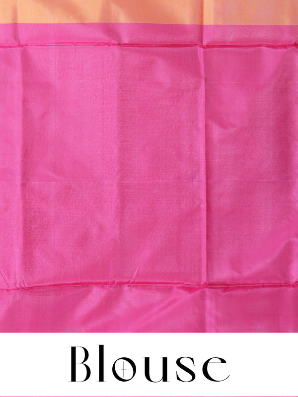 Yellow Saree with Pink Munthi Vaalai Naar Pattu Saree