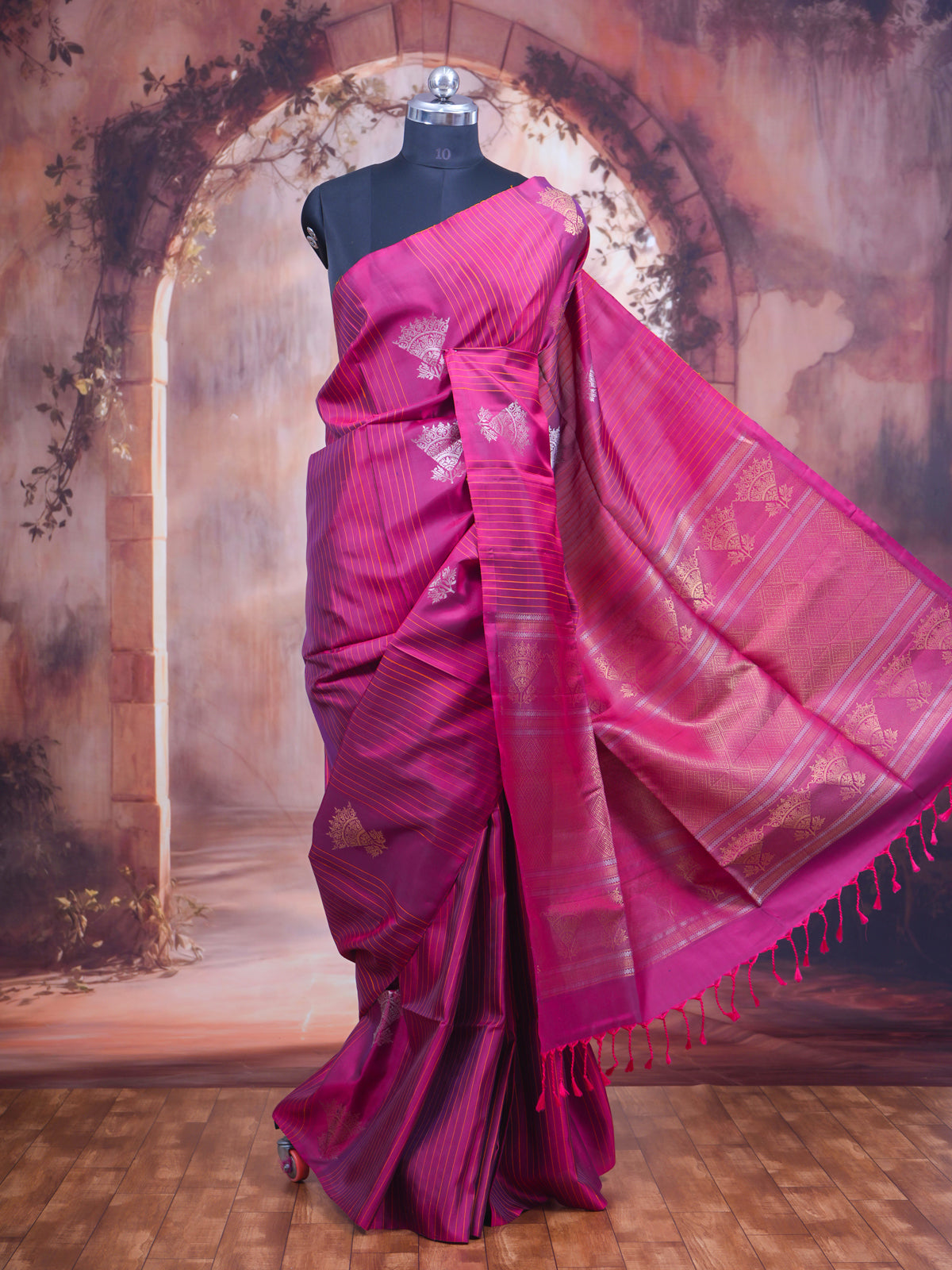 Magenta Pink Pure Soft Silk Saree