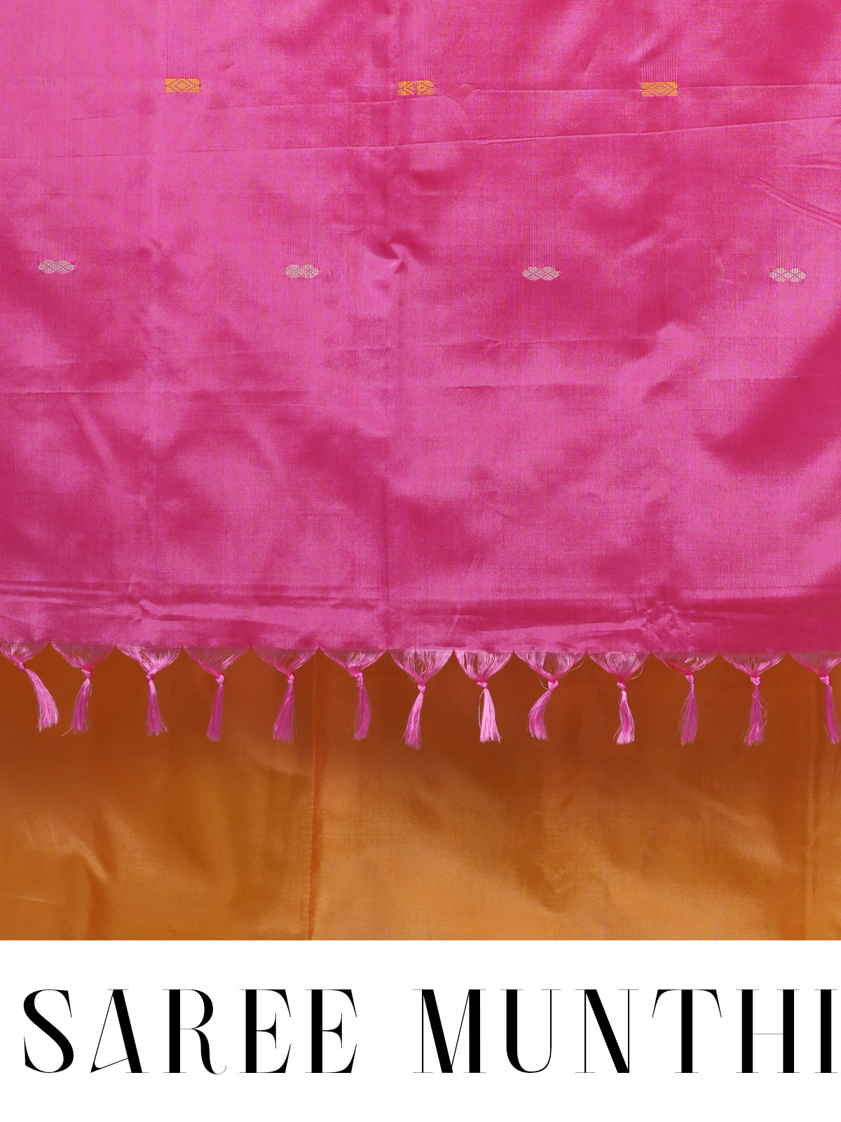 Yellow Saree with Pink Munthi Vaalai Naar Pattu Saree