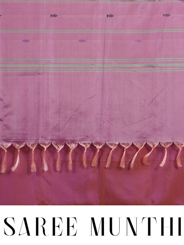 Muted Purple Saree with Lavender Munthi Vaalai Naar Pattu Saree