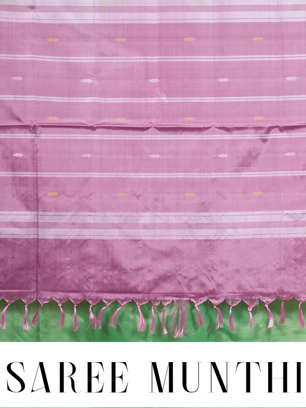 Mint Green with Mauve Pink Vaalai Naar Pattu Saree