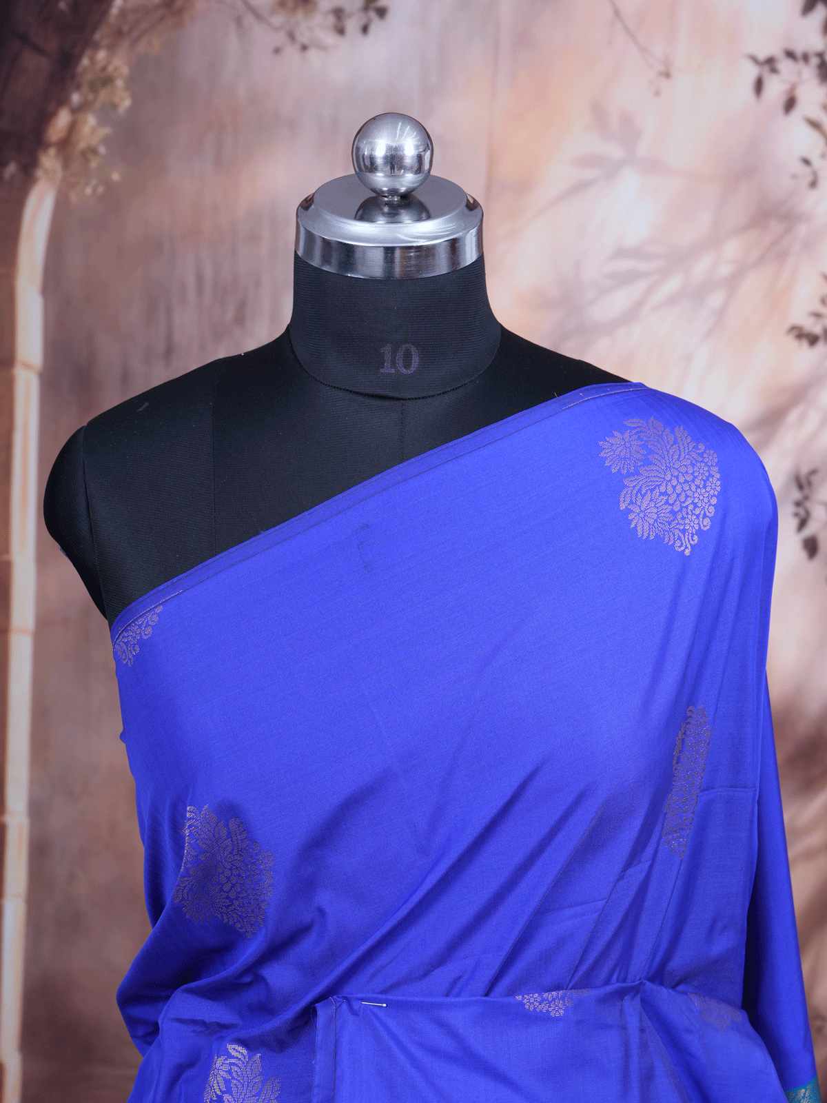 Royal Blue with Teal Green - Semi Silk Saree