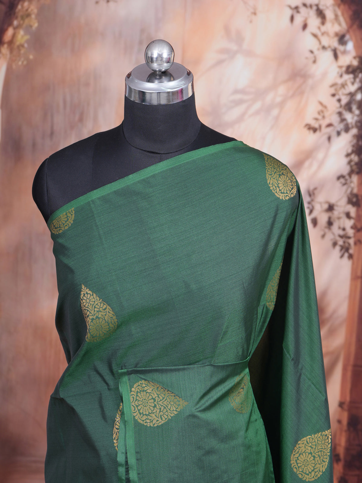 Green with Pink - Semi Silk Saree