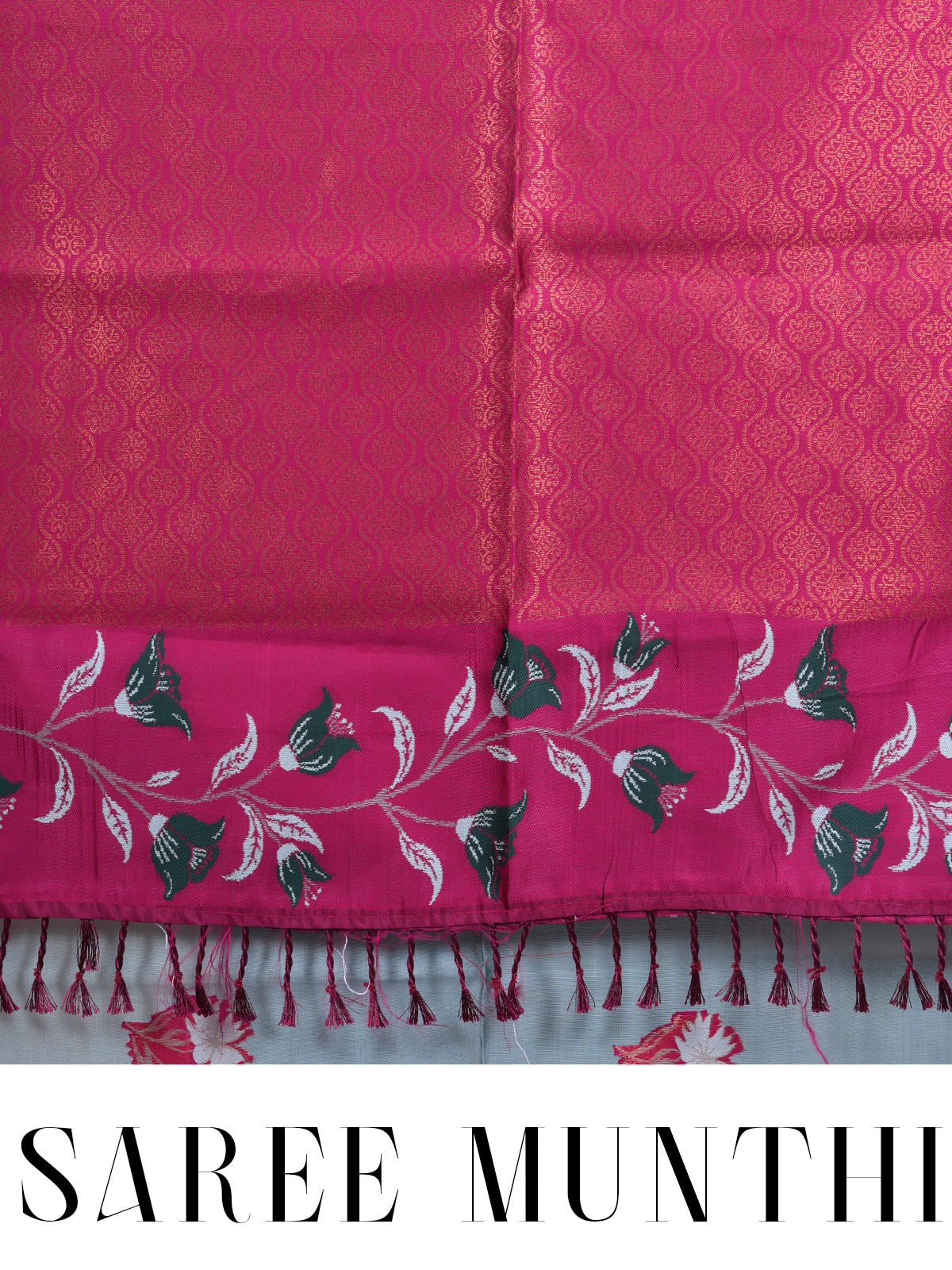 Sky Blue with Magenta Pink Fancy Silk Saree