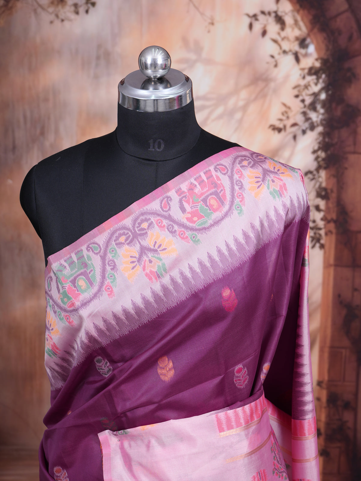 Wine Purple and Pastel Pink Fancy Silk Saree