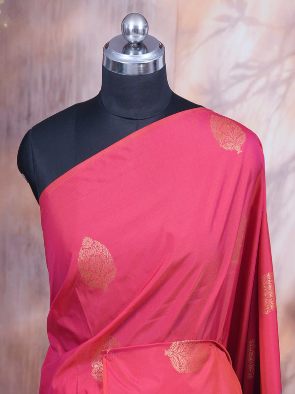 Pink with Teal - Semi Silk Saree