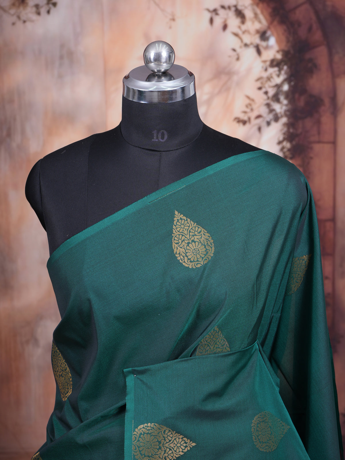 Teal Green with Pink Semi Silk Saree