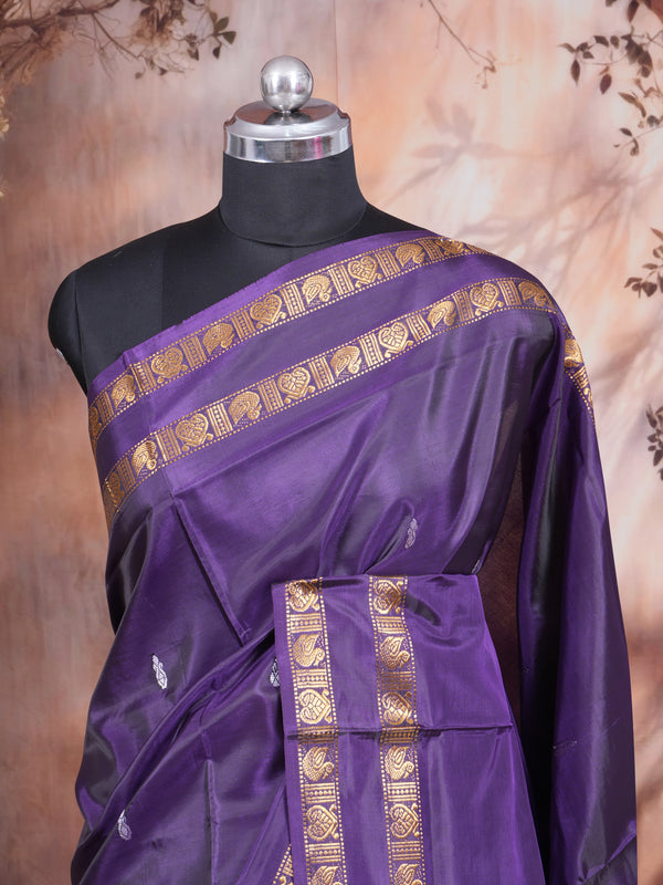 Purple and Purple-Gold Vaalai Naar Pattu Saree