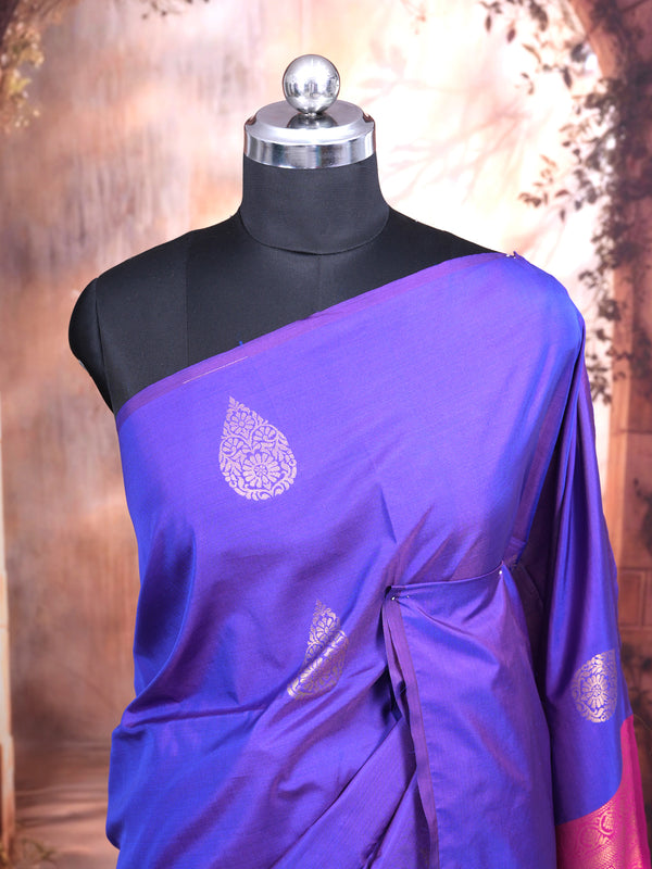 Purple with Pink - Semi Silk Saree
