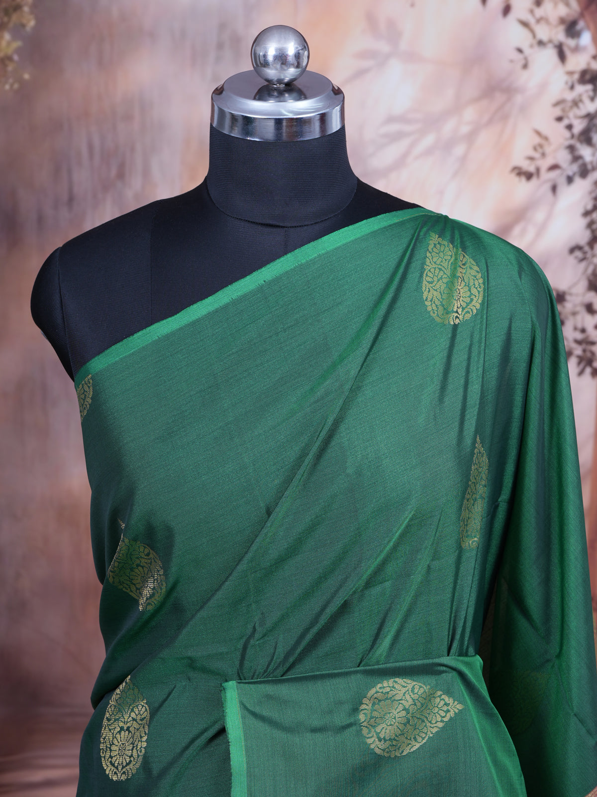 Green with Pink - Semi Silk Saree