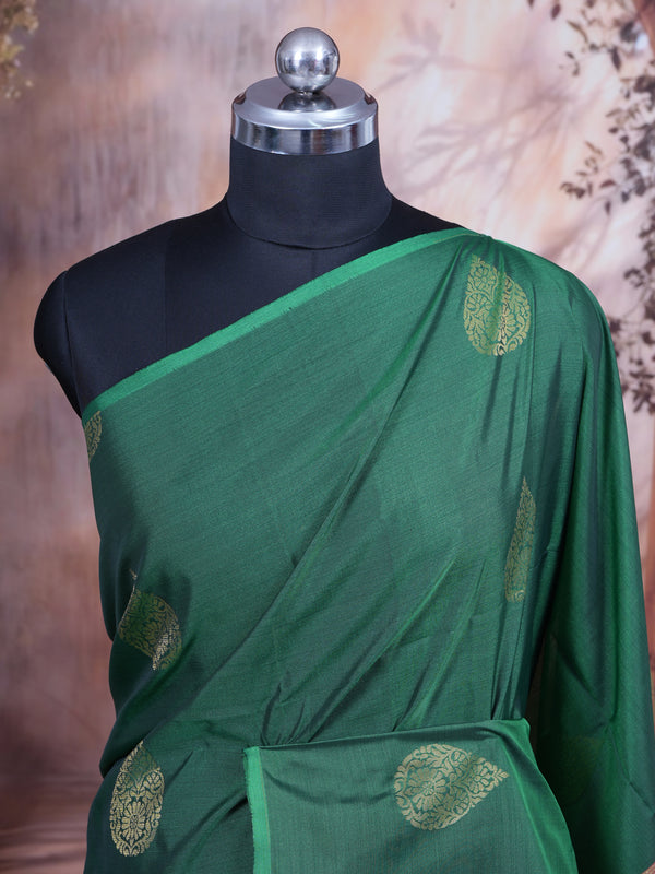 Green with Pink - Semi Silk Saree