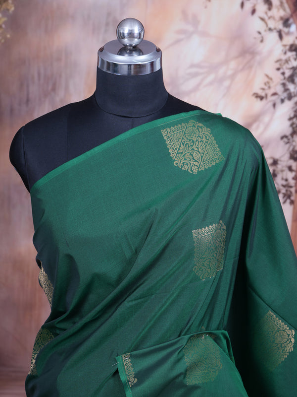 Green with Pink - Semi Silk Saree